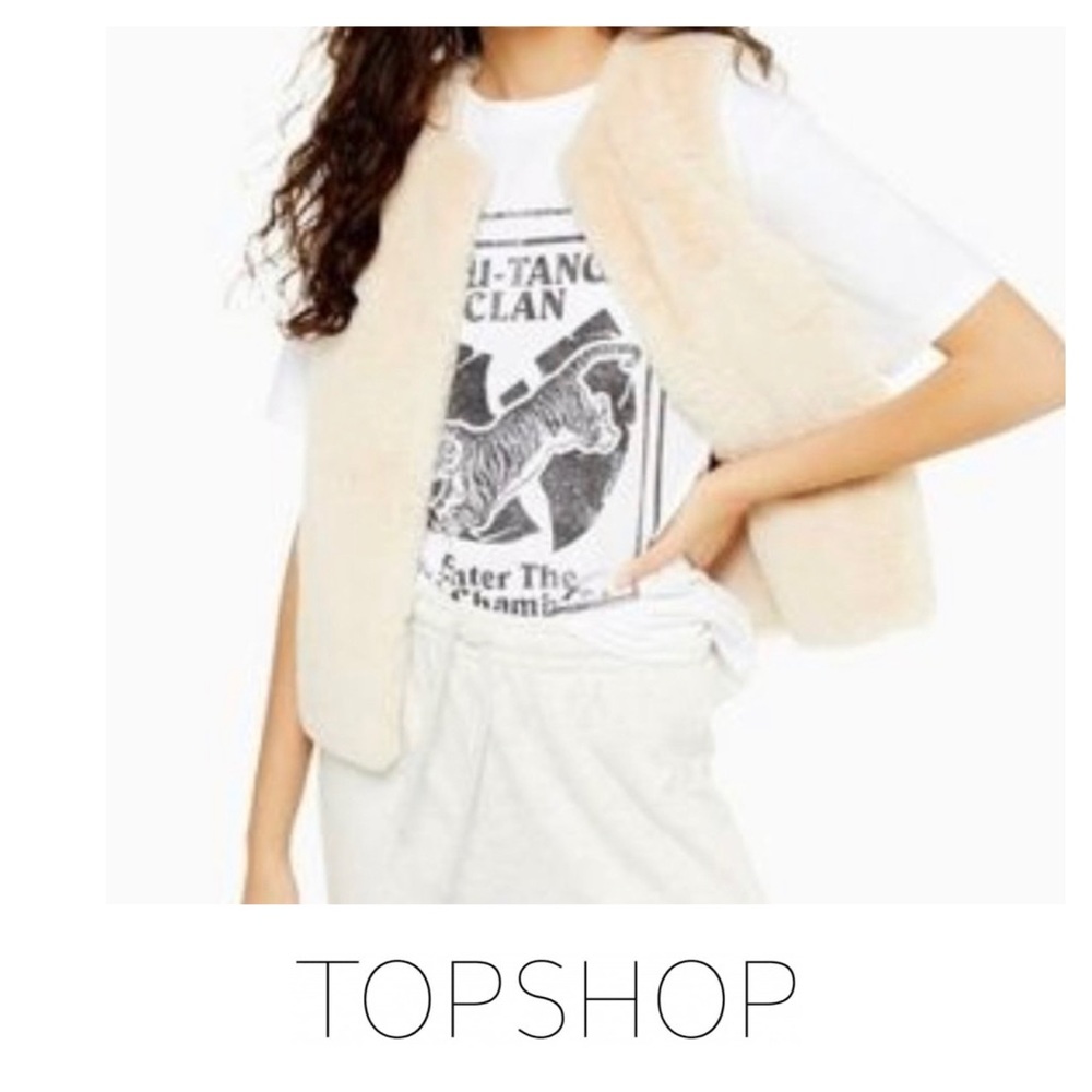 Topshop NEW Luxe Boho Faux Fur Vest Kendall Jenner